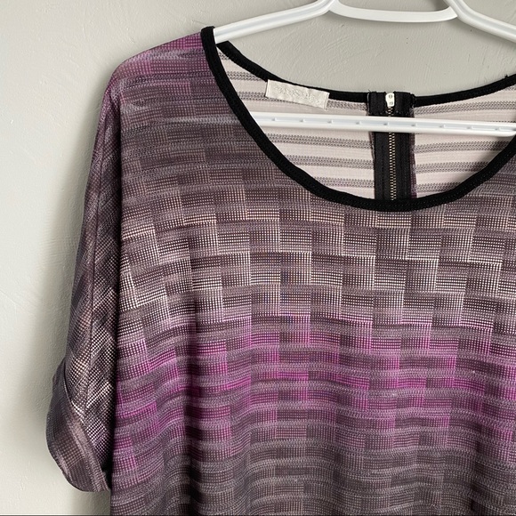 Folded & Hung Purple Gray Blouse - Picture 3 of 10